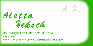 aletta heksch business card